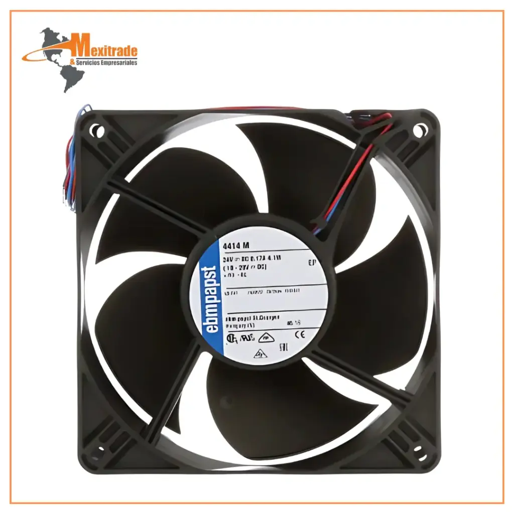 Ventilador axial de CD, IP20, 24 V, Cuadrado, 119 mm, 38 mm