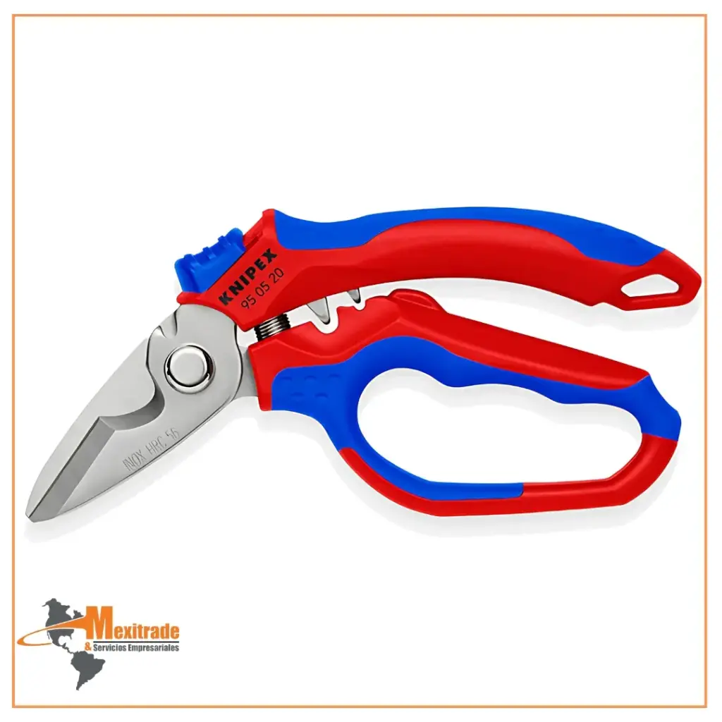 Tijeras de electricista KNIPEX 95 05 20 SB, 160 mm – Corte limpio y duradero
