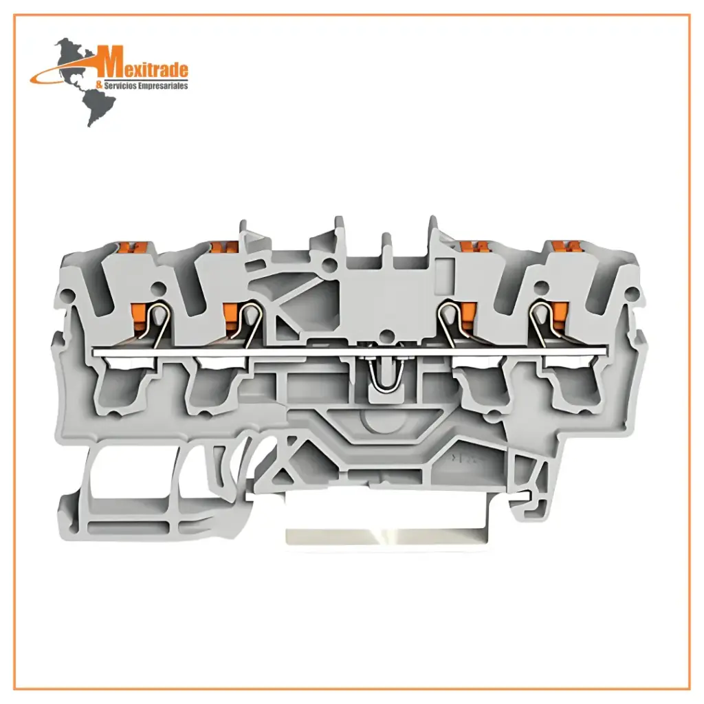 Borna de paso para 4 conductores Wago