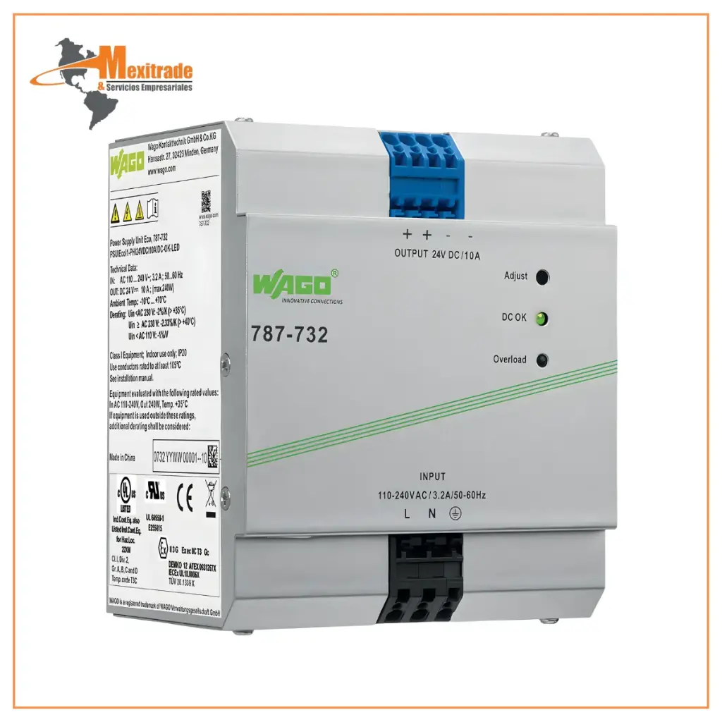 Fuente de alimentación; ECO; monofásico; Tensión de Entrada 110-240 VCA, Tensión de salida 24V DC WAGO