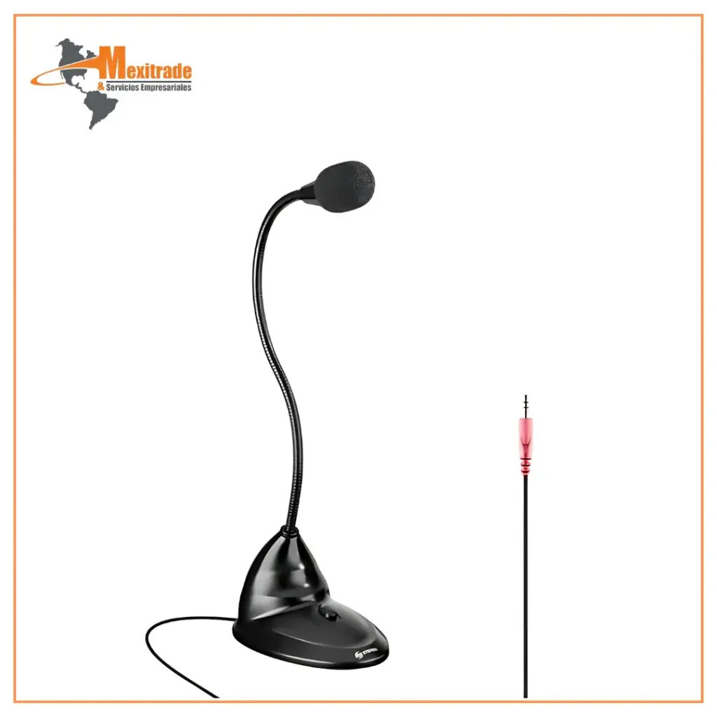 Micrófono para PC o laptop, con cuello flexible
