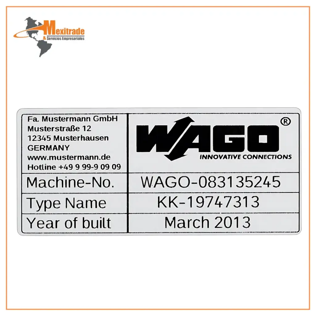 Placas de identificación,99 x 44 mm, colores plateados WAGO