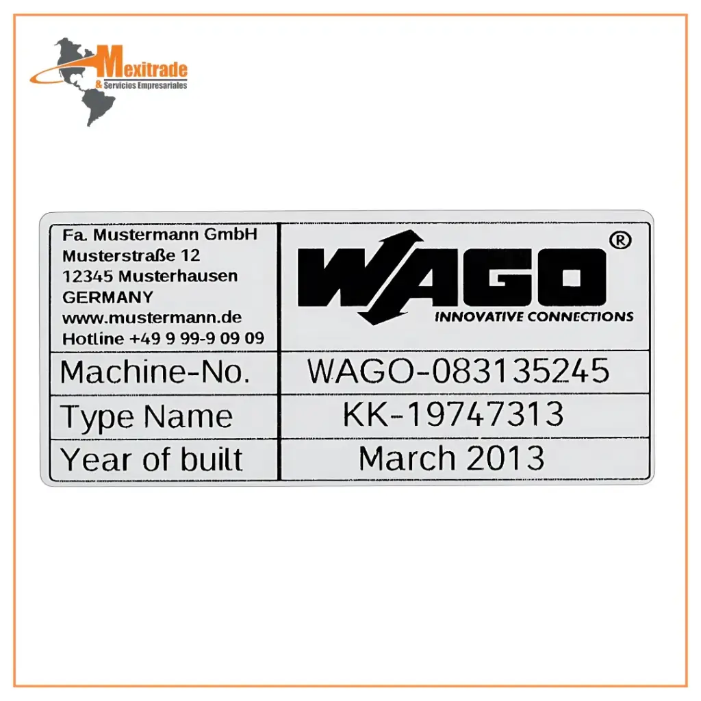 Placas de identificación, 70 x 33 mm, colores plateados WAGO