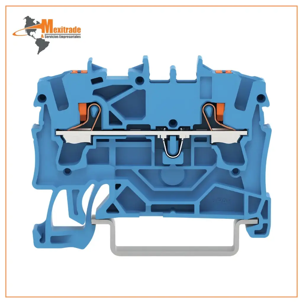 Clema 2 conductores, azul, 22-14AWG