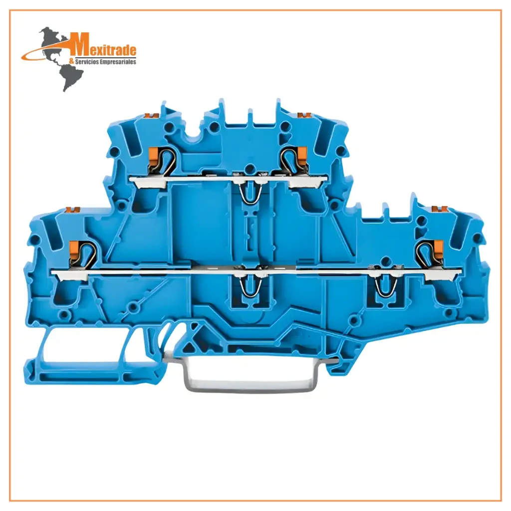 Borna de doble piso, con tecla; Borna de tierra/de paso; N/N; sin porta-etiquetas