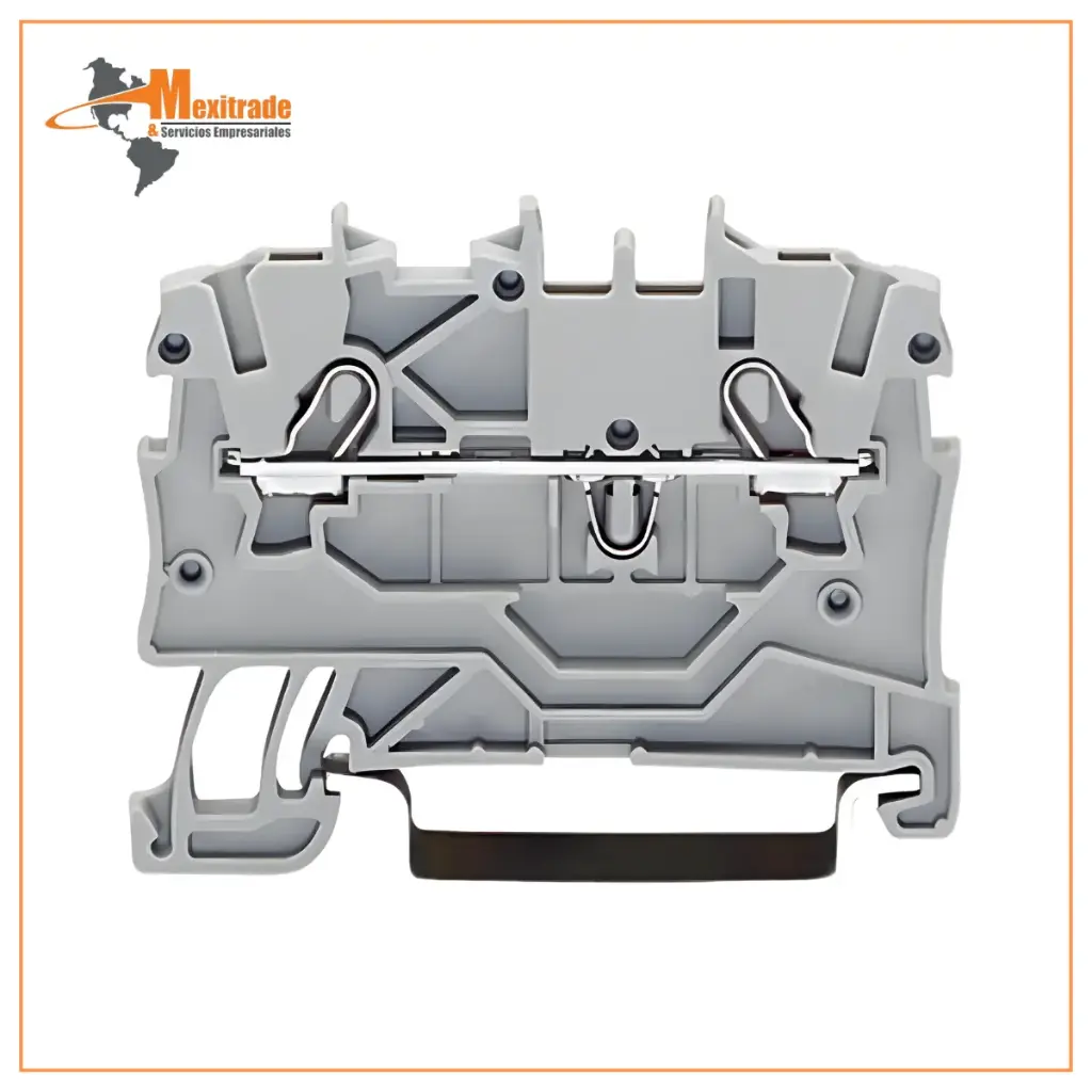 Borna de paso para 2 conductores; 1 mm²;