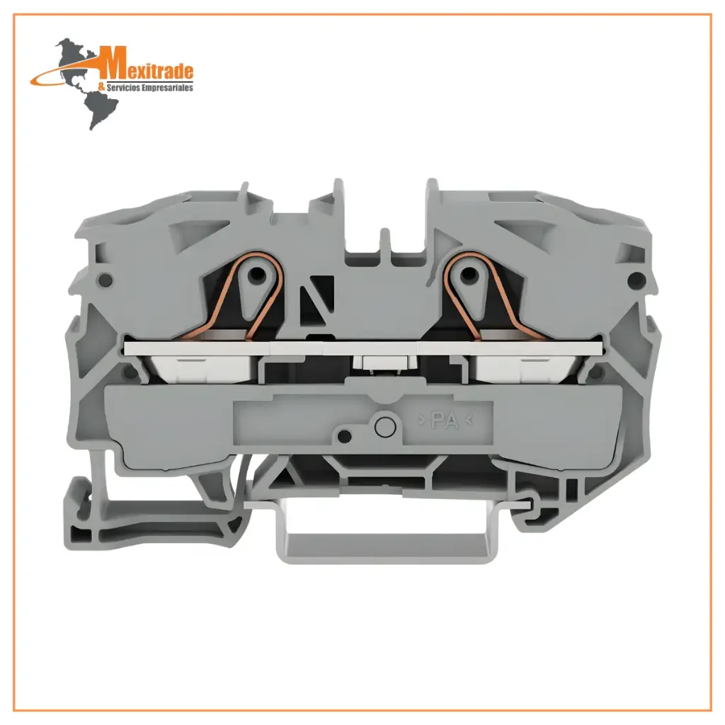 Borna de paso para 2 conductores; 6 mm²