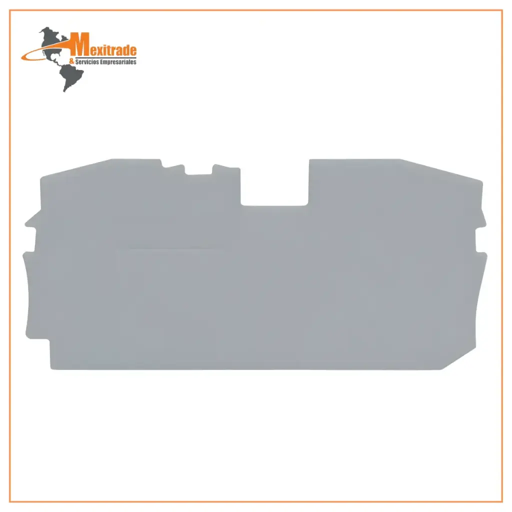 Placa final e intermedia; espesor 1 mm;