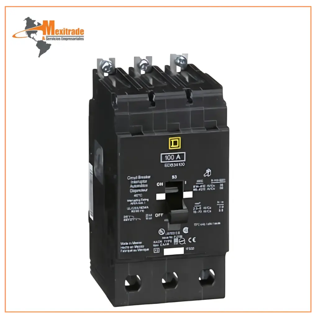 EDB34100 Schneider Electric Interruptor mini atornillable marco E Square D de 3 Polos