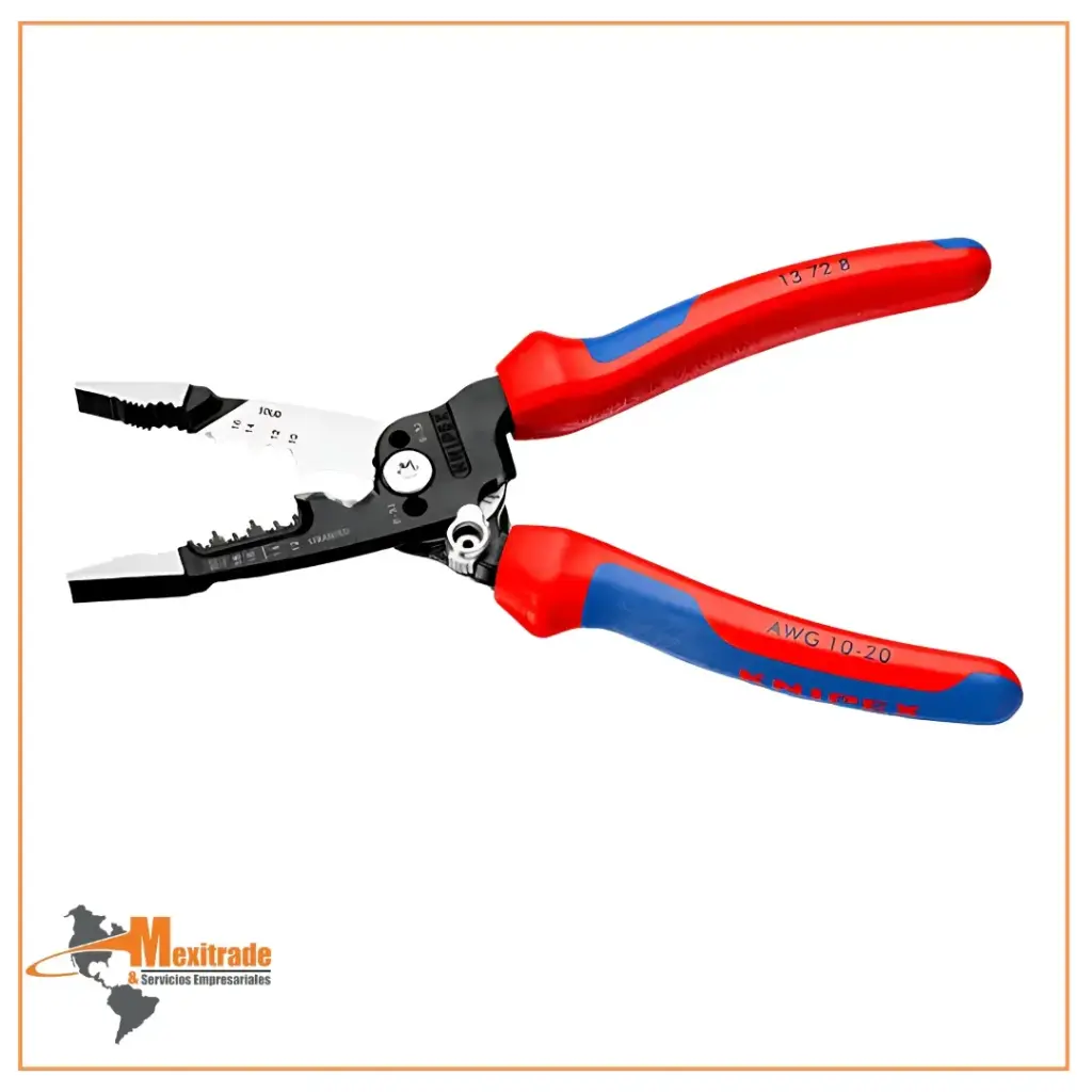 Knipex 13 72 8 – Pinza multiusos WireStripper 200 mm, herramienta todo en uno para electricistas