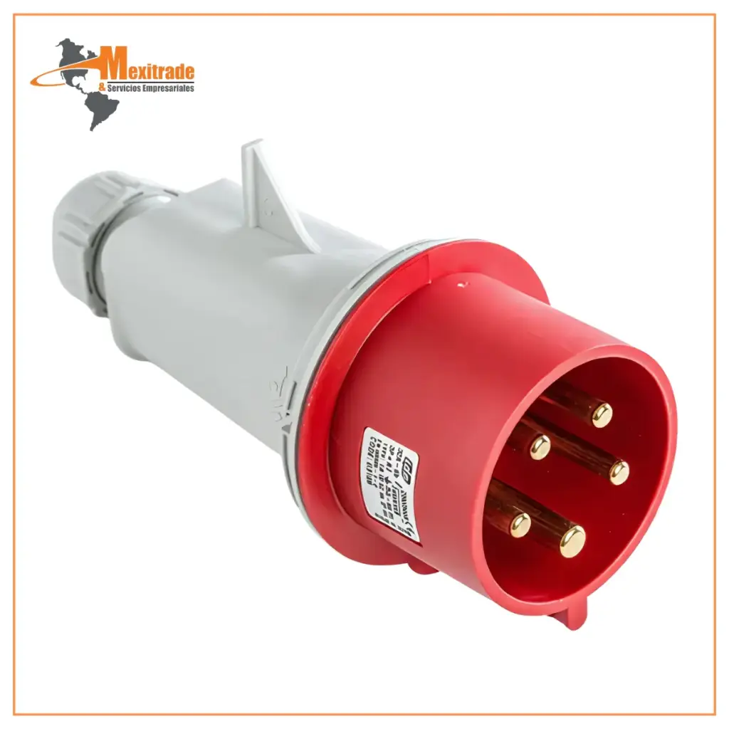 Clavija Aérea 32A 3P+N+T 220-400V 6H Rojo Ip44