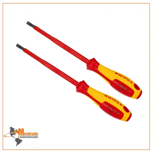 [98 20 55] Desarmador KNIPEX 98 20 55 para tornillos ranurados, mango 232 mm