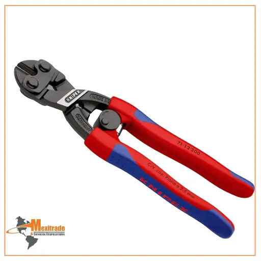 [71 12 200 SB] KNIPEX 71 12 200 SB – Cortapernos compacto SB CoBolt© con fundas de dos componentes, 200 mm