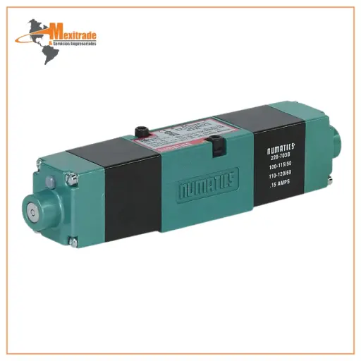 [081SS500M000061] Mark 8 Válvula de control direccional, 1/8 pulgadas, solenoide directo, 3 posiciones, 4 vías (5/3),