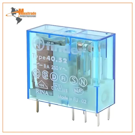 [40.52.9.024.0000] Mini Relevador FINDER DPDT 24 VCD 8 AMPERES