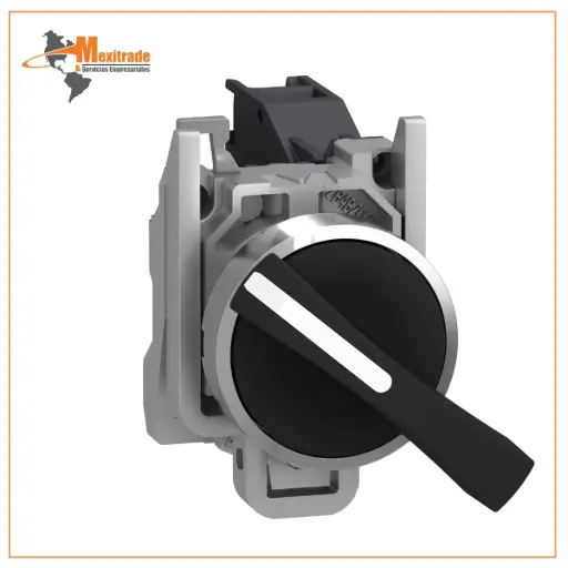 [XB4BJ21] Selector Negro Ø 22 mango largo de 2 posiciones - 1 NA