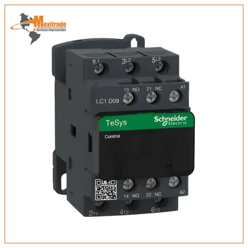 [LC1D09F7] Contactor TeSysD de 9A, 440V, 3 Polos, 3 Fases, bobina de 110V