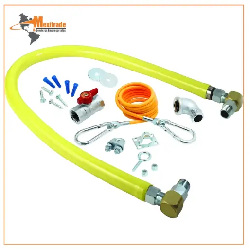 [HG-2D-48SK] Manguera de gas con accesorios de giro libre T&S Brass HG-2D-48SK