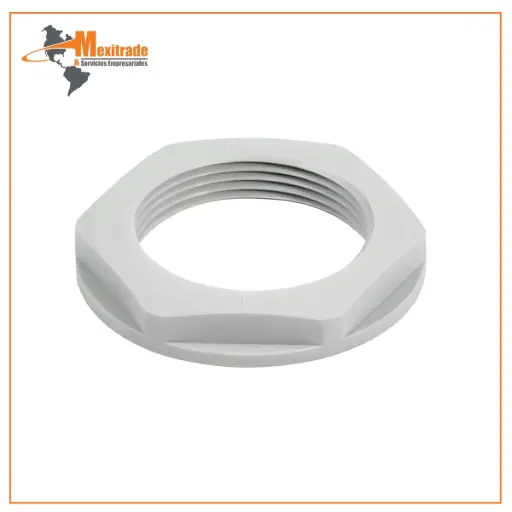 [1772460000] Contratuerca para Glándula M20 | Plástico Gris - Rosca Métrica de Seguridad