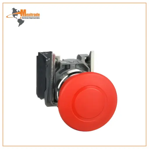 [XB4BT842] Botón de parada de emergencia Ø40 rojo, apagado Ø22 latching push pull 1NC 