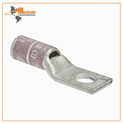 [YA2CL4] Zapata de Cobre 2 AWG 1 Barreno 3/8" - Cañón Corto para Compresión