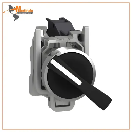 [XB4BJ33] Selector Negro Ø22 mm Mango Largo 3 Posiciones – 2 NA