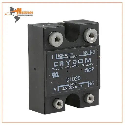 [D1D20] D1D20 – Relé sólido 20A SPST-NO entrada 3.5V-32V montaje en panel