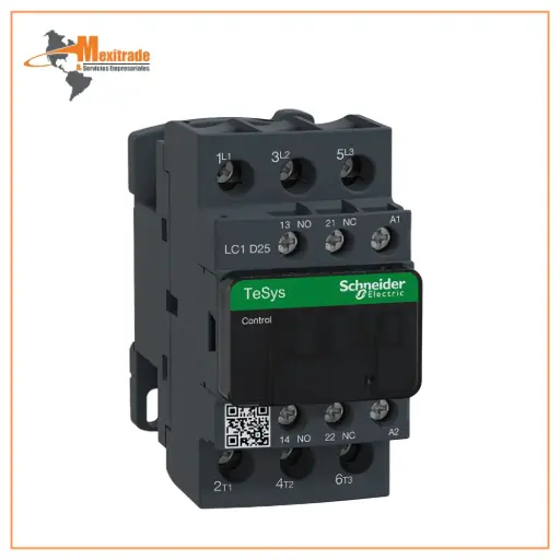 [LC1D25F7] Contactor TeSysD de 25A, 440V, 3 Polos, 3 Fases, bobina de 110V