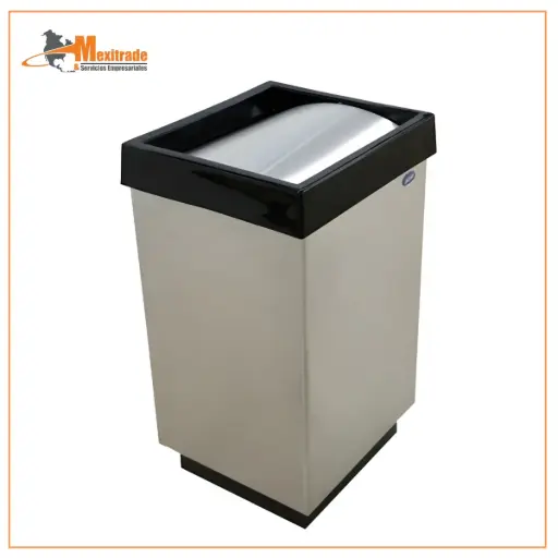 [VAC0125.001] Contenedor Cubo  Balancín Acero 26x26x39:  de acero  inoxidable con  acabado pulido