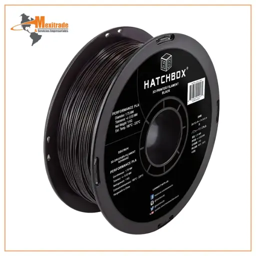 [3DPLA-1KG1.75-BLK] HATCHBOX FILAMENTO PLA NEGRO