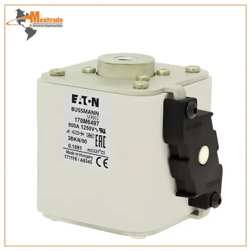 [170M6497] Fusible de alta velocidad, 900 A, CA 1250 V, tamaño 3, 76 x 92 x 91 mm