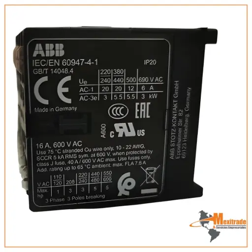 [60947-4-1] Contactor IEC/EN 60947-4-1 – 24 V – Wide Legs (EE. UU.)