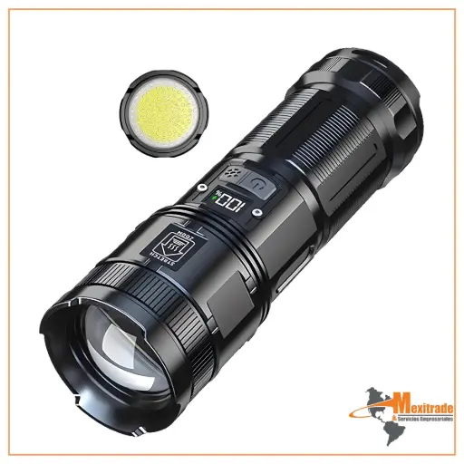 [B0CFFHM8RZ] Linterna recargable, linterna LED superbrillante de 12000 lúmenes con luz de trabajo COB