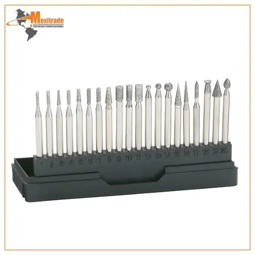 [2261221] Juego de fresas de diamante económicas - Vástago de 1/8" 