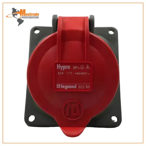 [523 50] Base Empotrable Ip44 440-460v 32a 3p+t Roja Legrand 523 50 Rojo