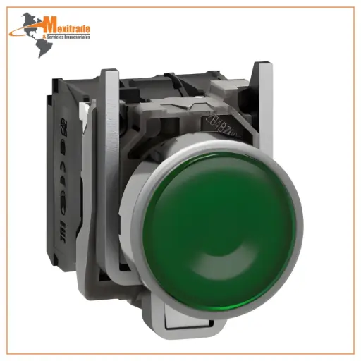 [XB4BW33M5] Pulsador Verde Iluminado Ø22 mm Schneider XB4BW33M5 240 V 1 NA + 1 NC