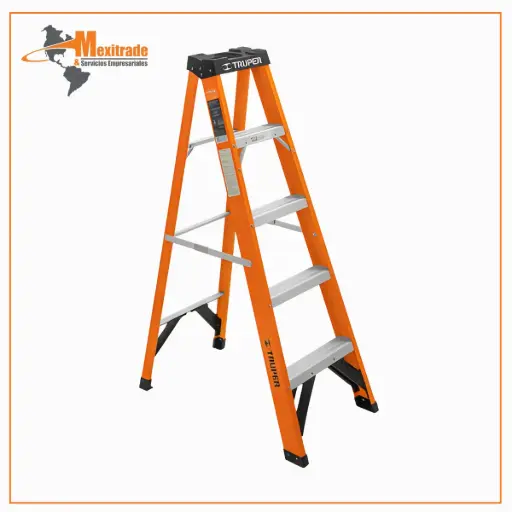 [100224] Escalera de tijera Truper 4 peldaños de fibra de vidrio 