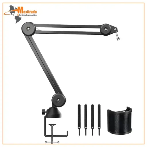 [576280] Soporte de Escritorio para Micrófono TONOR T40 con Brazo Articulado y Filtro Antipop