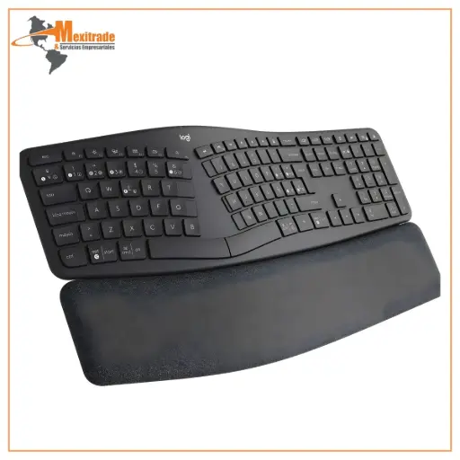 [920-009845] Logitech Ergo K860 – Teclado Inalámbrico Ergonómico Partido Bluetooth/USB Negro