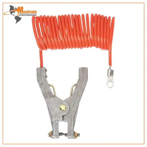 [9WN83] Cable de Puesta a Tierra Enrollado 10 Pies – Aislado