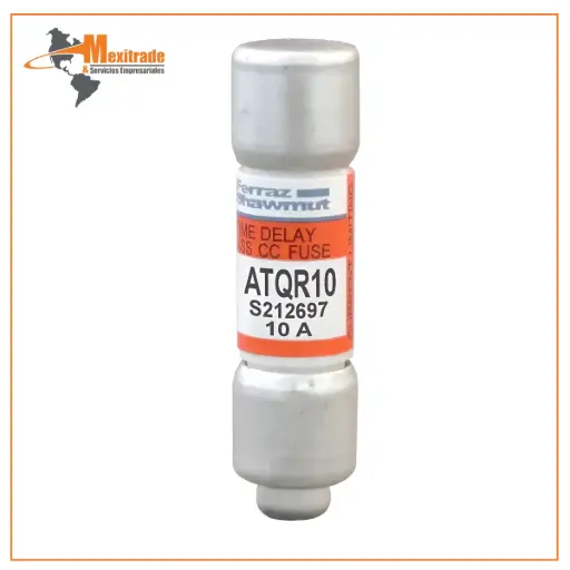 [ATQR10] Fusible Cilíndrico Mersen 600V 10A Acción Retardada 10x38mm