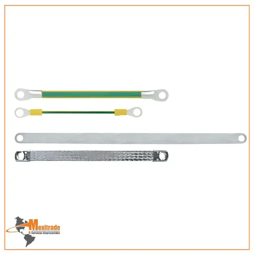 [4571196] Cables de puesta a tierra / Trenzas planas de puesta a tierra FLAT GROUND STRAP/PRESS 1X6/M6/200MM