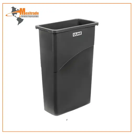 [H-5148BL] Contenedor de Basura Delgado Negro 20 x 11 x 30 pulgadas
