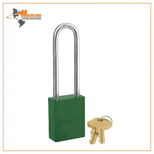 [220-1195] Candado de Seguridad Master Lock 6863 LT GRN - Arco Largo Verde