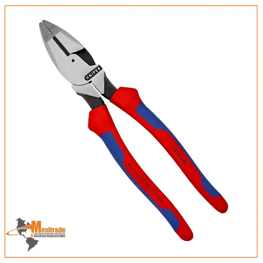 [09 02 240] Pinza de electricista modelo americano de 240 mm con filo de corte y mango ergonómico