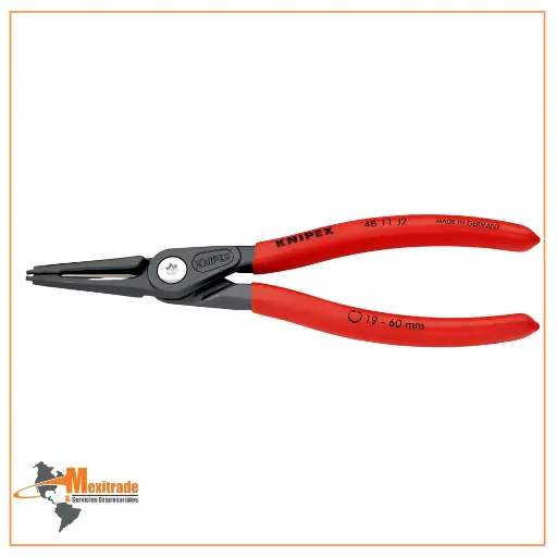 [48 11 J2 SB] Knipex 48 11 J2 SB – Pinza de precisión recubierta para anillos interiores 180 mm con acabado pavonado