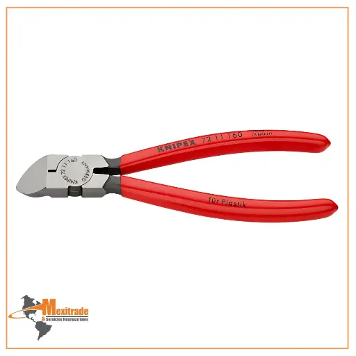 [72 11 160] Pinza de corte diagonal recubierta de plástico KNIPEX 72 11 160, 160 mm