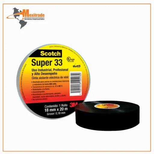 [SUPER33] Cinta aislante 3M Scotch Super 33+ PVC 
