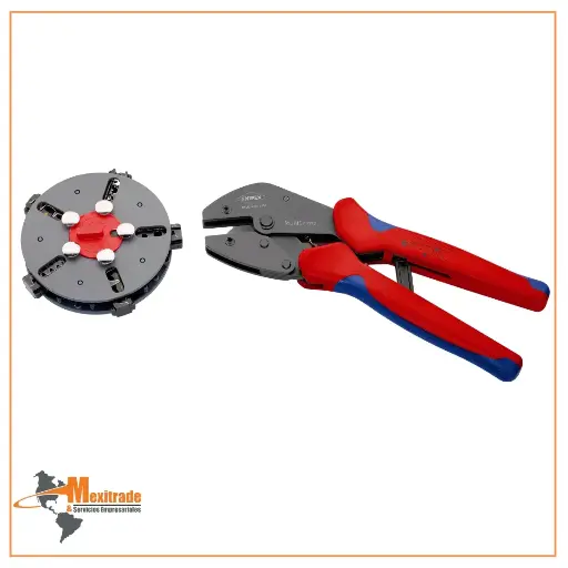 [97 33 02] Pinza crimpadora MultiCrimp KNIPEX 97 33 02 con porta-mordazas, 250 mm