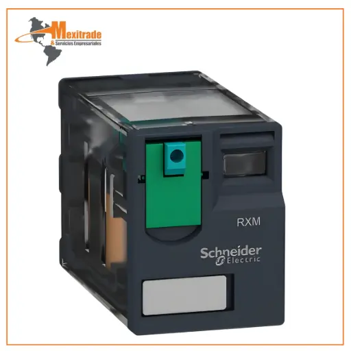 [RXM4AB1BD] Relevador Miniatura Enchufable Harmony RXM 24VDC 4CO